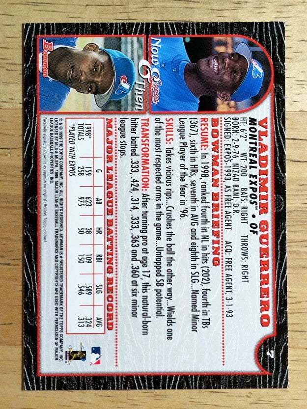 1999 Bowman #7 Vladimir Guerrero