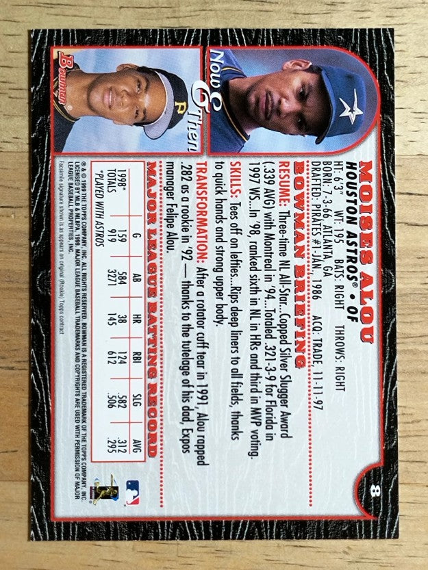 1999 Bowman #8 Moises Alou