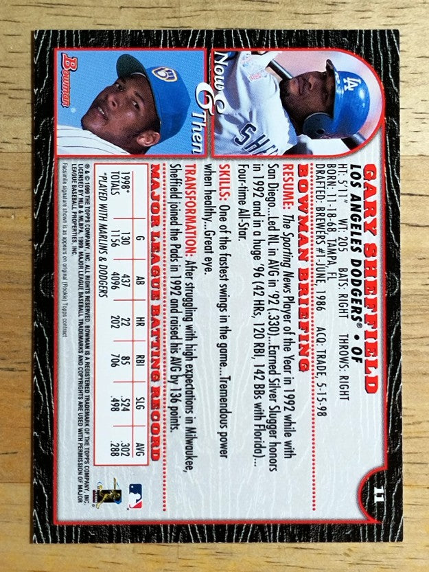1999 Bowman #11 Gary Sheffield