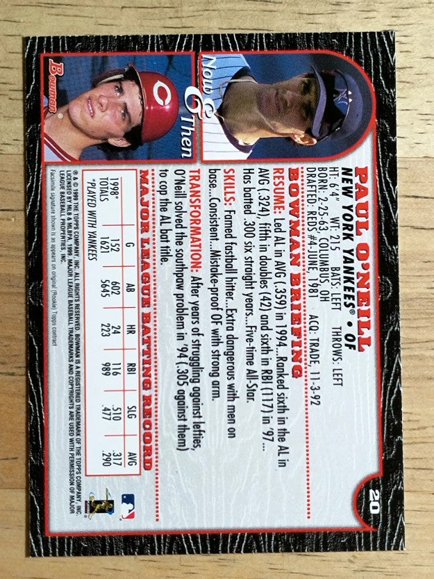 1999 Bowman #20 Paul O'Neill