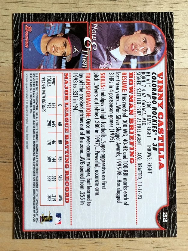 1999 Bowman #22 Vinny Castilla