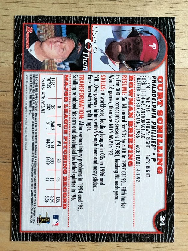 1999 Bowman #24 Curt Schilling
