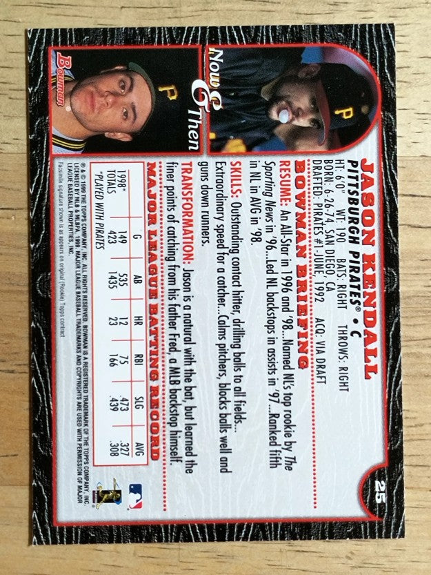 1999 Bowman #25 Jason Kendall