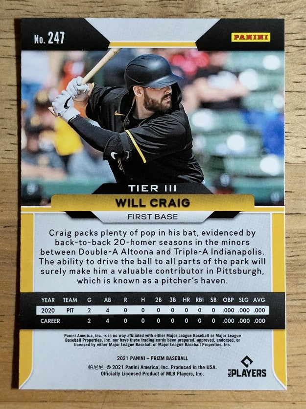 2021 Panini Prizm #247 Will Craig RC