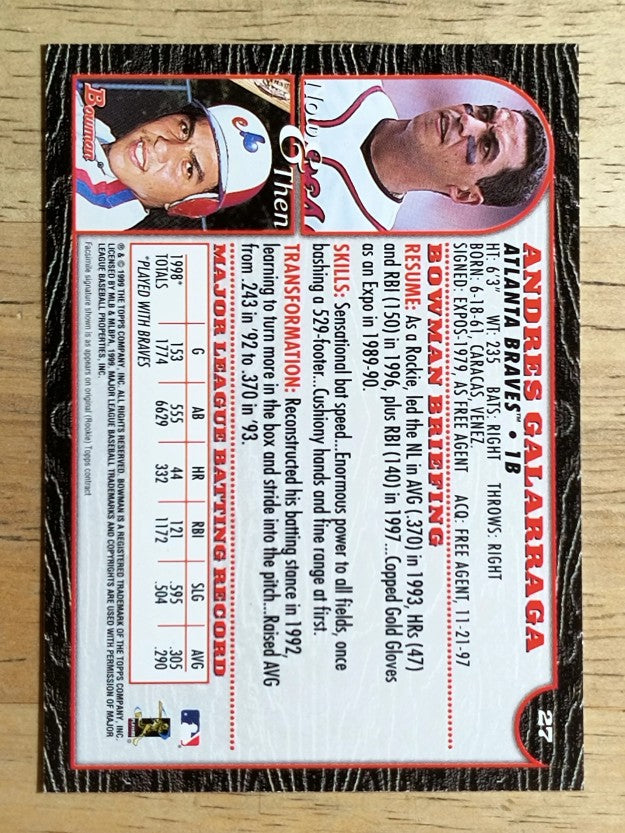 1999 Bowman #27 Andres Galarraga