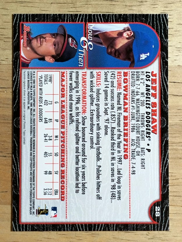 1999 Bowman #28 Jeff Shaw