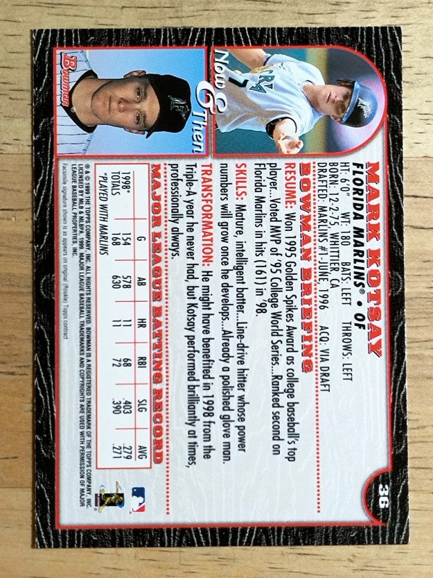 1999 Bowman #36 Mark Kotsay