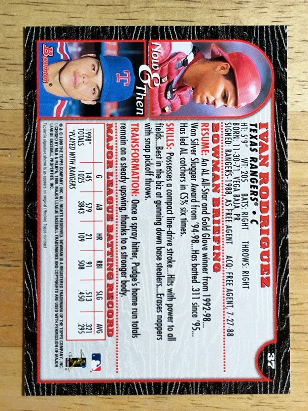 1999 Bowman #37 Ivan Rodriguez