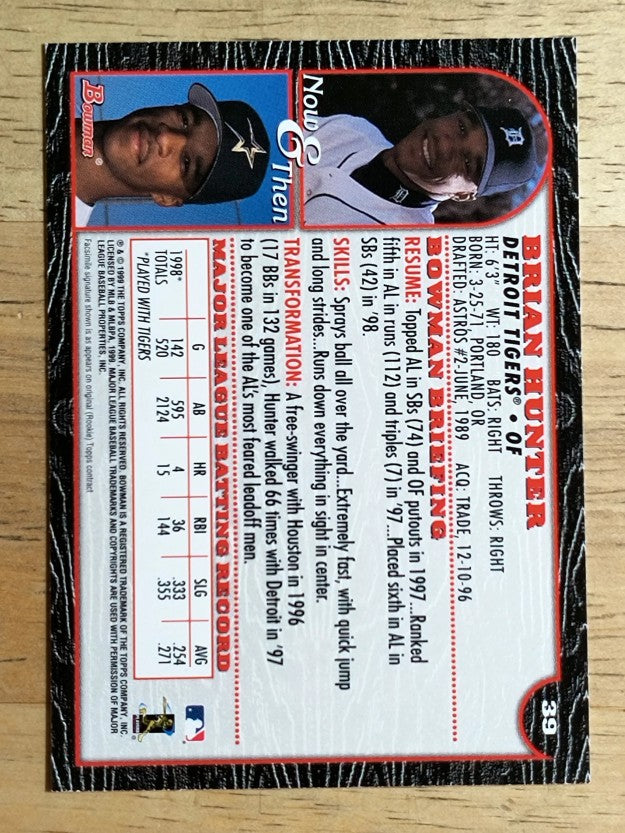 1999 Bowman #39 Brian Hunter