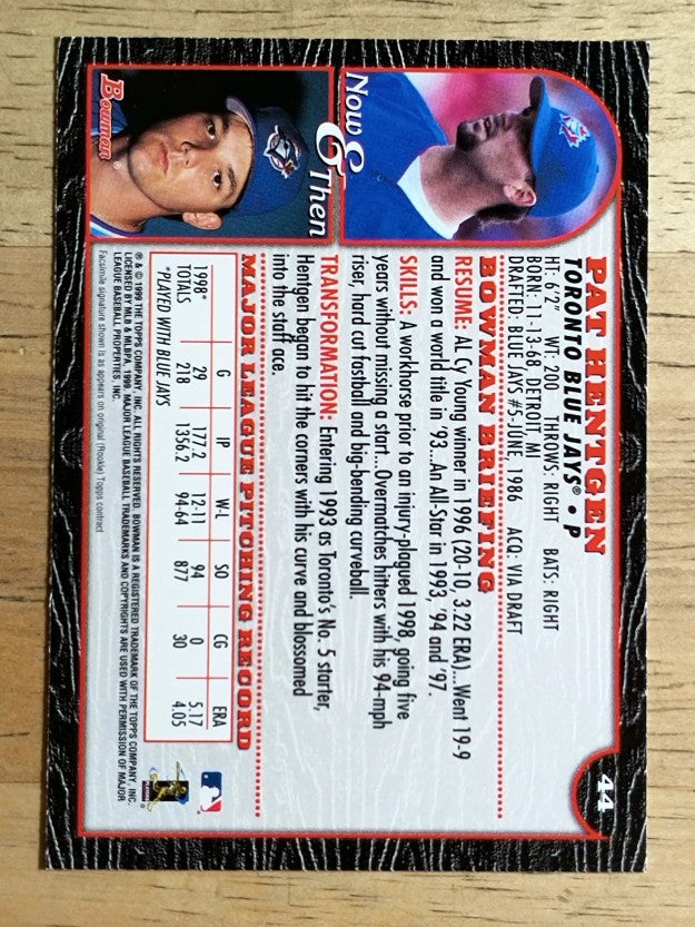 1999 Bowman #44 Pat Hentgen