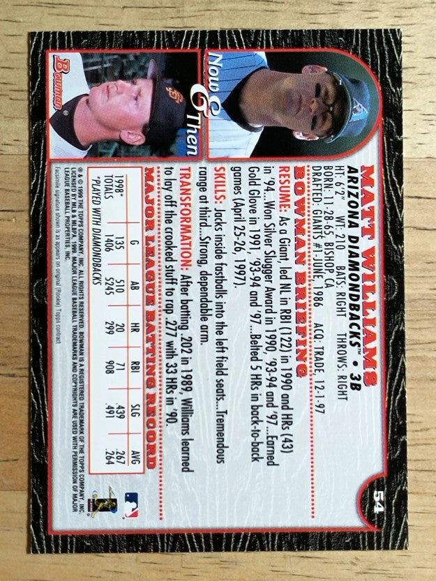 1999 Bowman #54 Matt Williams