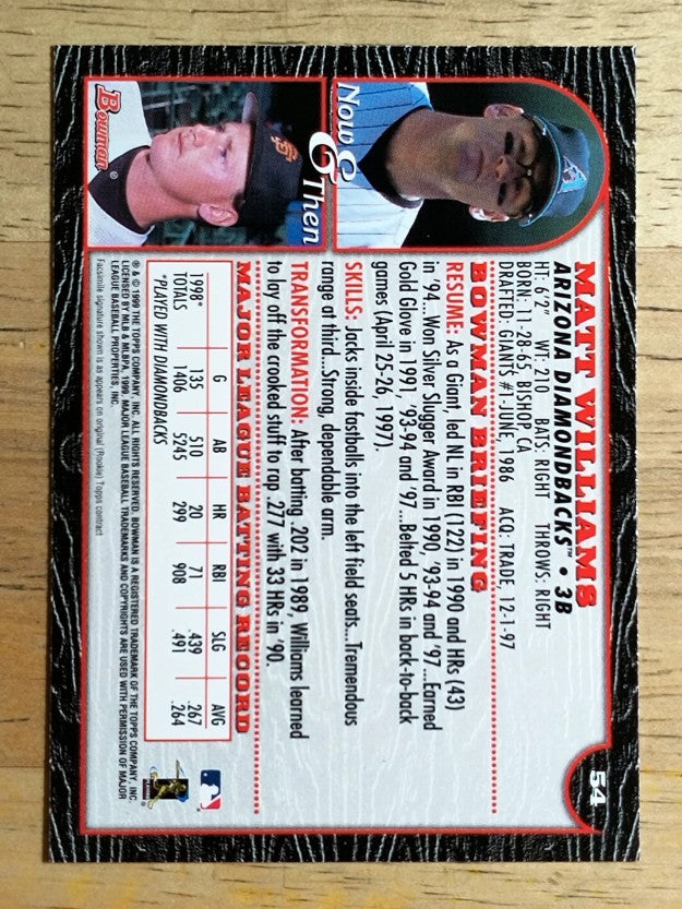1999 Bowman #54 Matt Williams