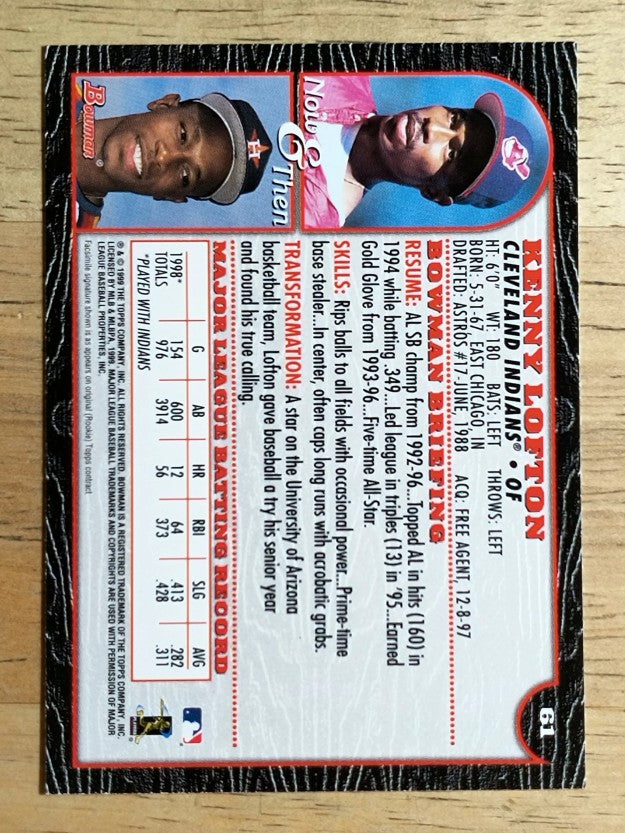 1999 Bowman #61 Kenny Lofton