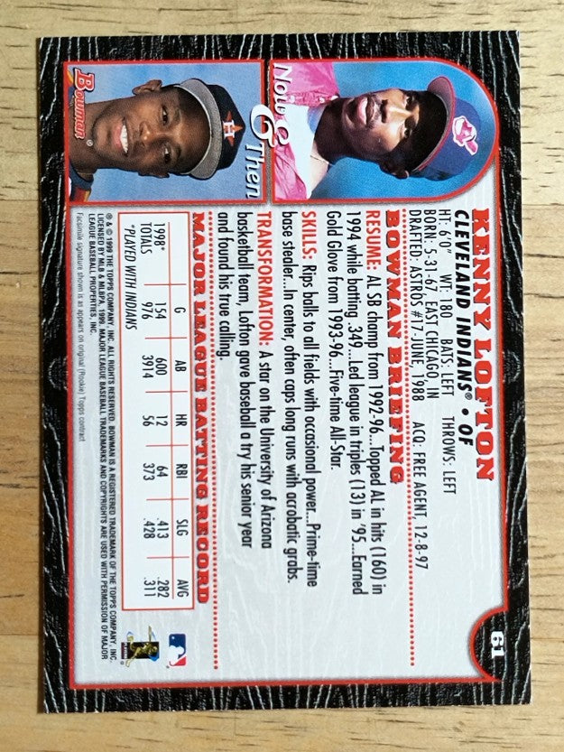 1999 Bowman #61 Kenny Lofton