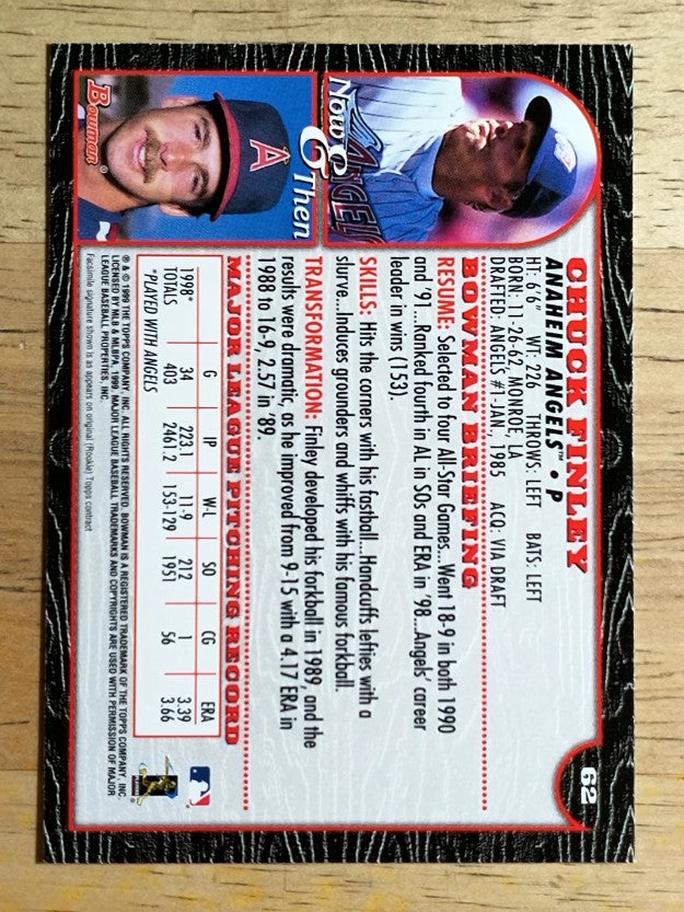 1999 Bowman #62 Chuck Finley