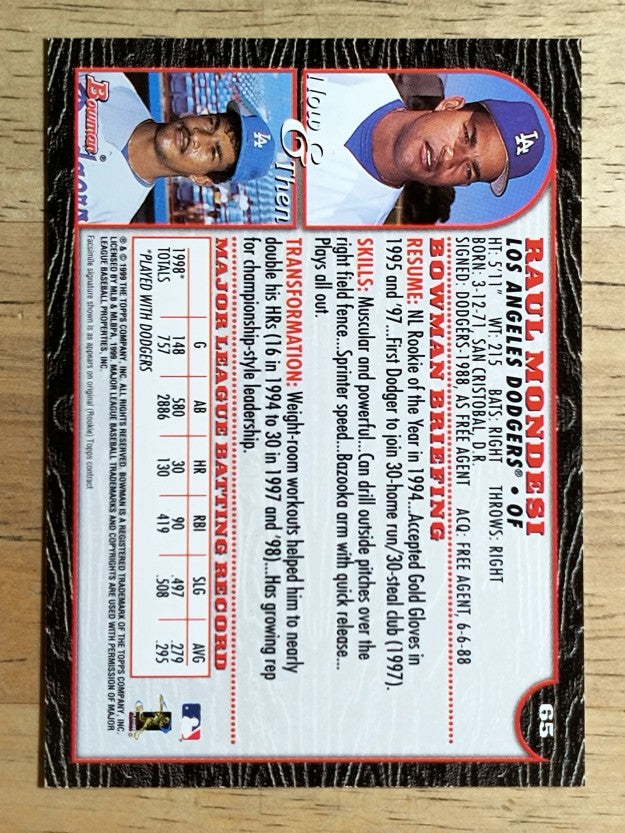1999 Bowman #65 Raul Mondesi
