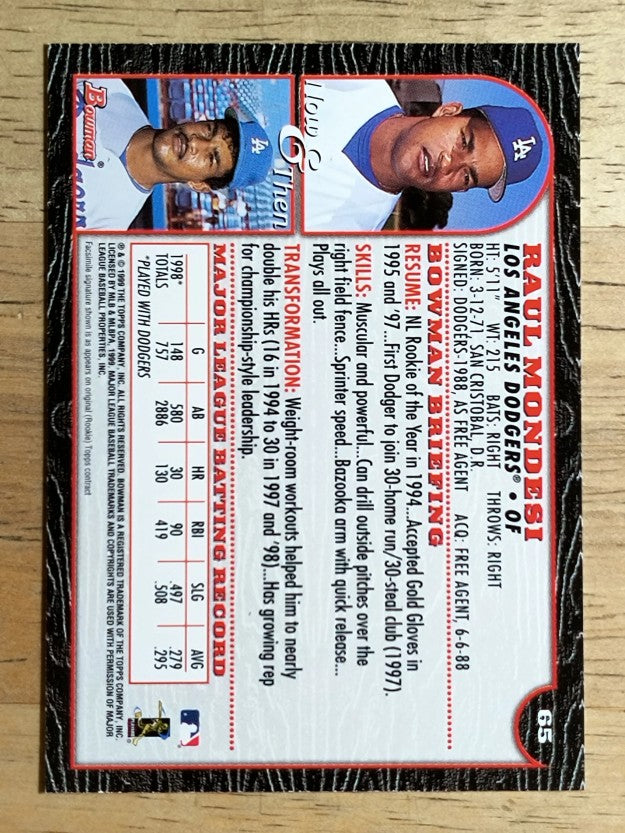 1999 Bowman #65 Raul Mondesi
