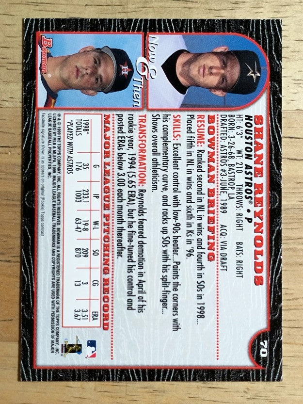 1999 Bowman #70 Shane Reynolds