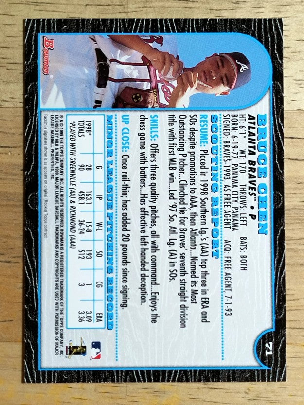 1999 Bowman #71 Bruce Chen