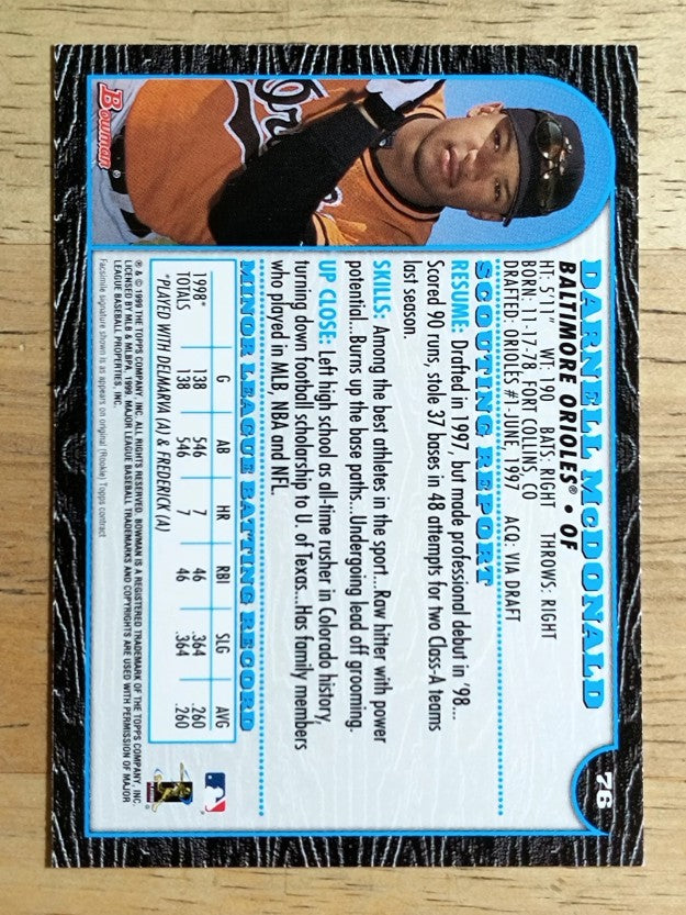 1999 Bowman #76 Darnell McDonald