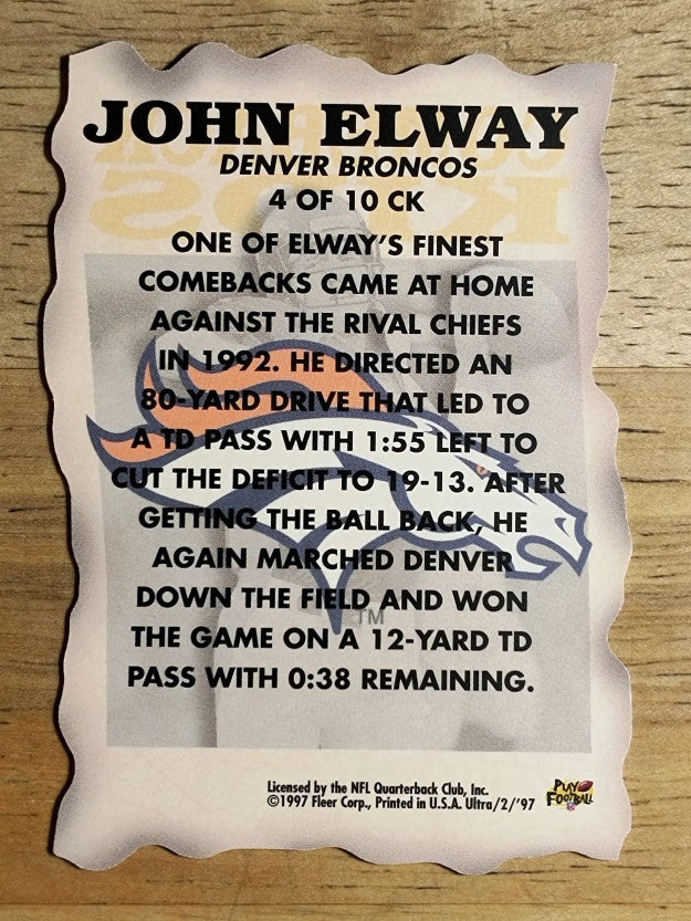 1997 Ultra Comeback Kids #4 John Elway