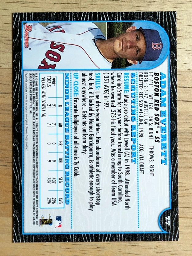 1999 Bowman #77 Adam Everett RC