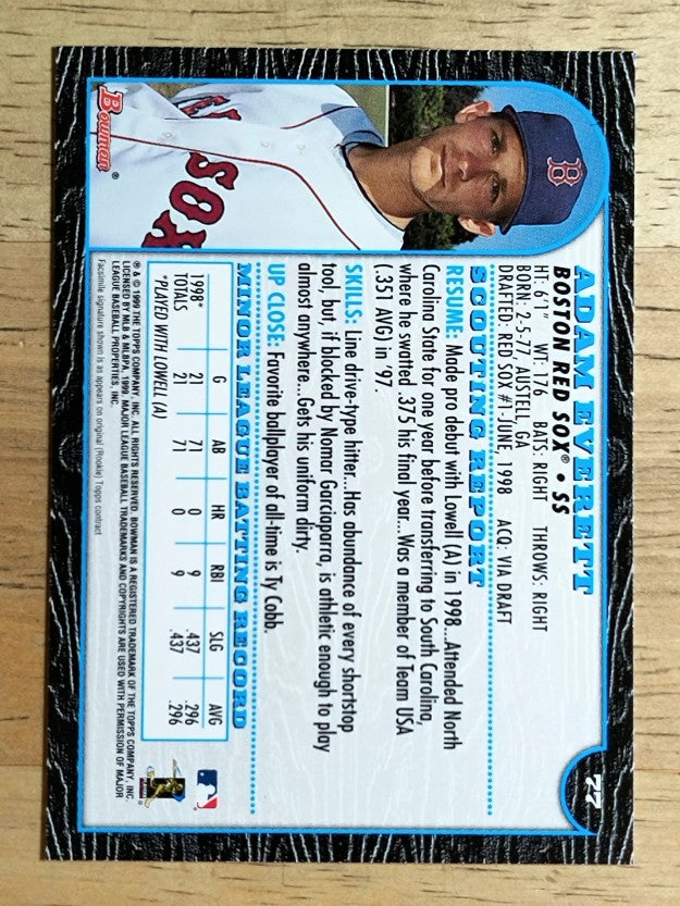 1999 Bowman #77 Adam Everett RC