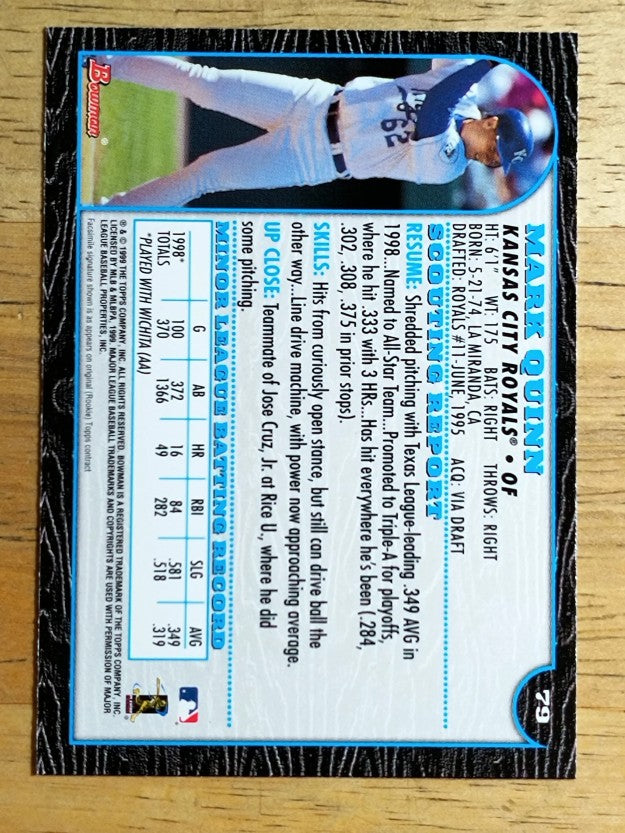 1999 Bowman #79 Mark Quinn RC