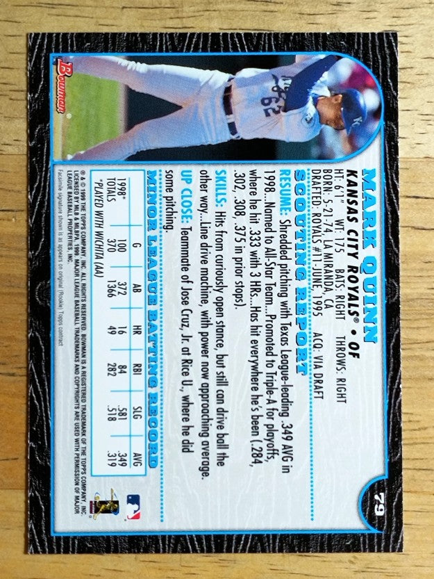 1999 Bowman #79 Mark Quinn RC