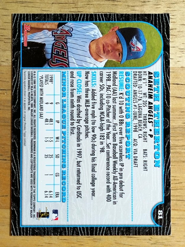 1999 Bowman #81 Seth Etherton RC