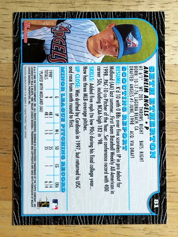 1999 Bowman #81 Seth Etherton RC