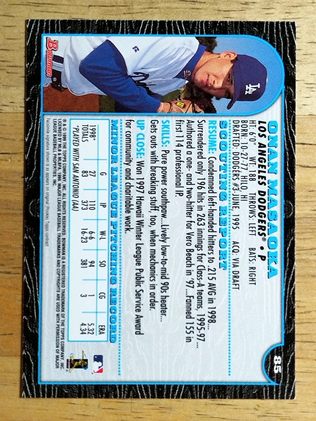 1999 Bowman #85 Onan Masaoka