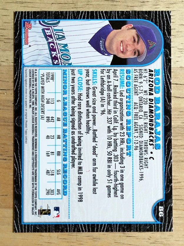 1999 Bowman #86 Rod Barajas
