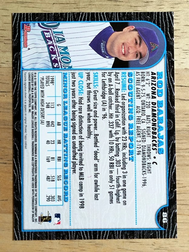 1999 Bowman #86 Rod Barajas