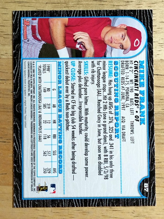 1999 Bowman #87 Mike Frank