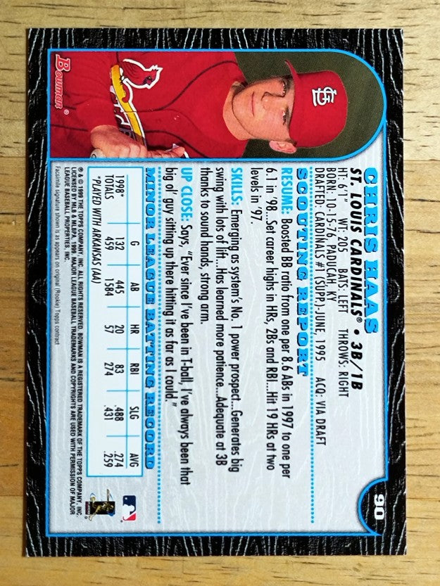 1999 Bowman #90 Chris Haas
