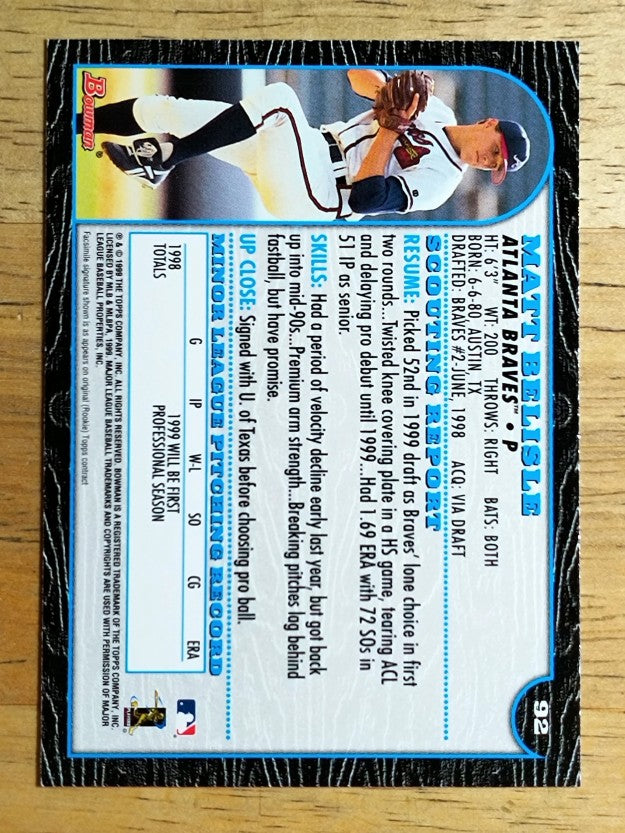 1999 Bowman #92 Matt Belisle RC