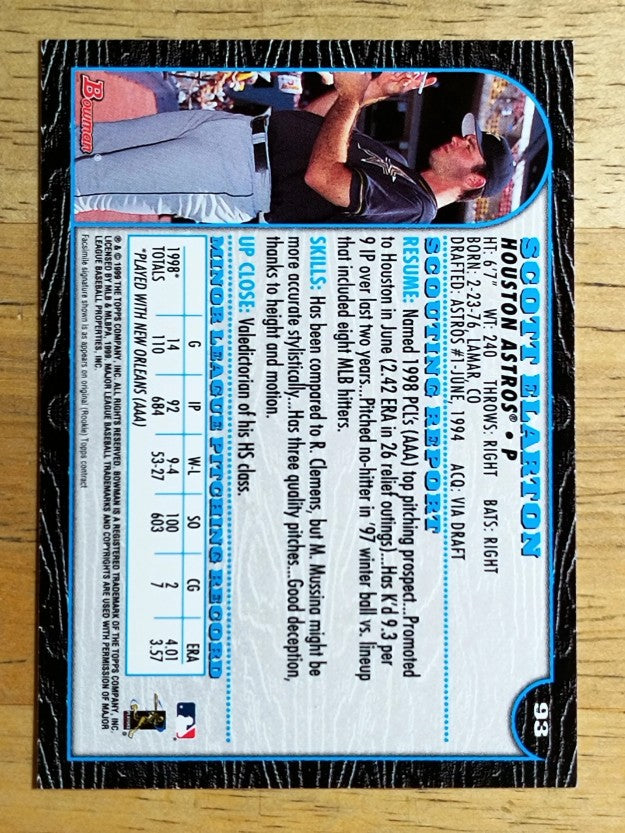 1999 Bowman #93 Scott Elarton
