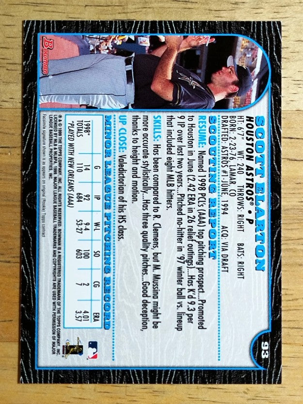 1999 Bowman #93 Scott Elarton