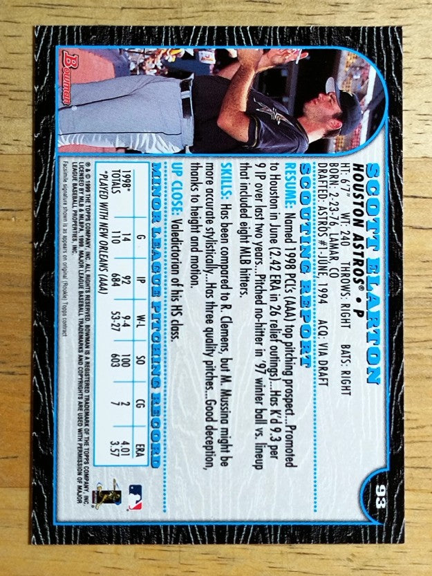 1999 Bowman #93 Scott Elarton