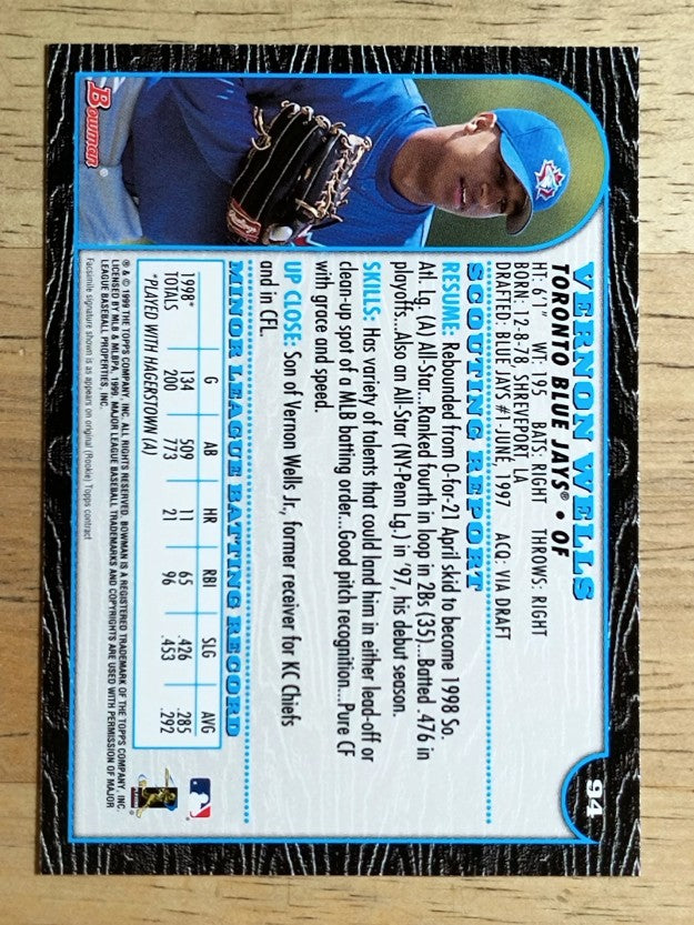 1999 Bowman #94 Vernon Wells