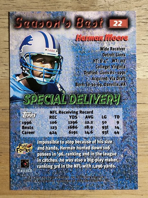 1997 Topps Season's Best #22 Herman Moore