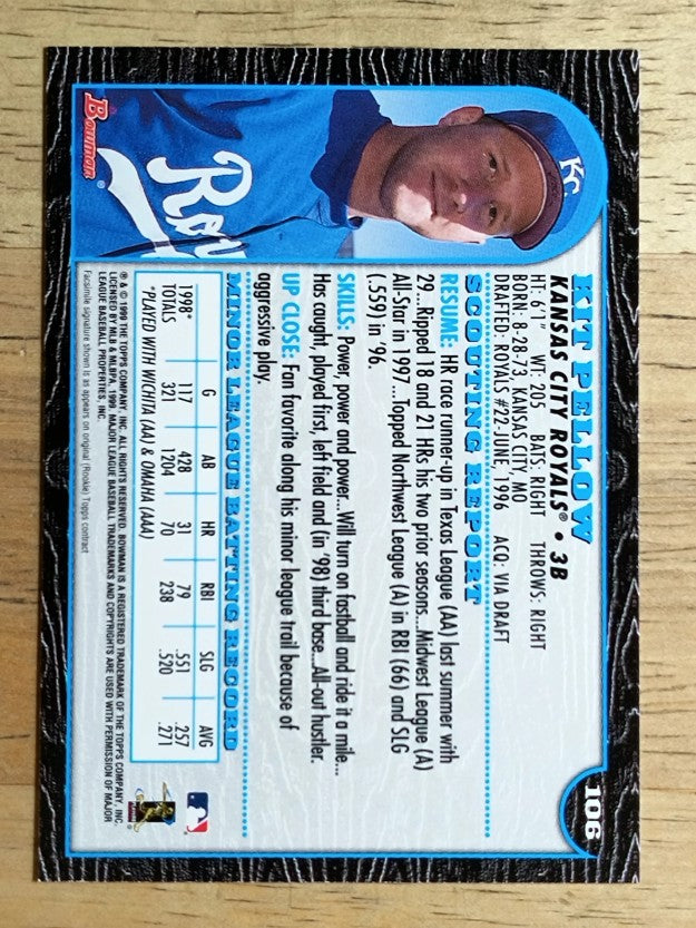1999 Bowman #106 Kit Pellow RC