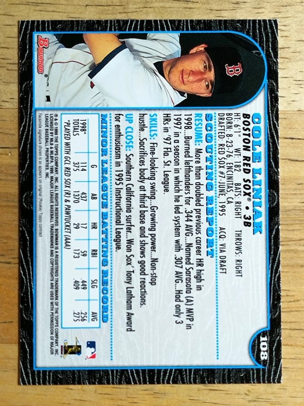 1999 Bowman #108 Cole Liniak