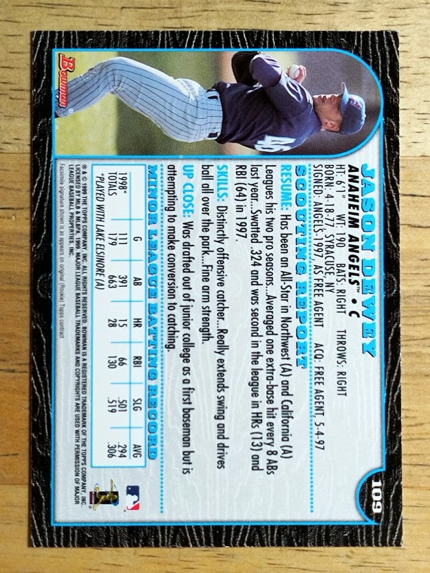 1999 Bowman #109 Jason Dewey