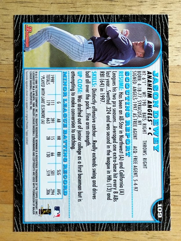 1999 Bowman #109 Jason Dewey