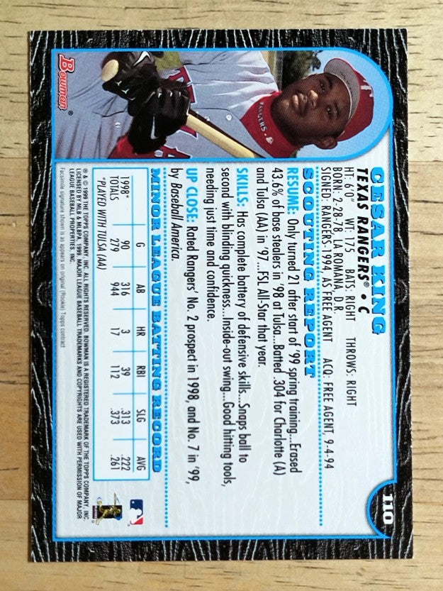 1999 Bowman #110 Cesar King