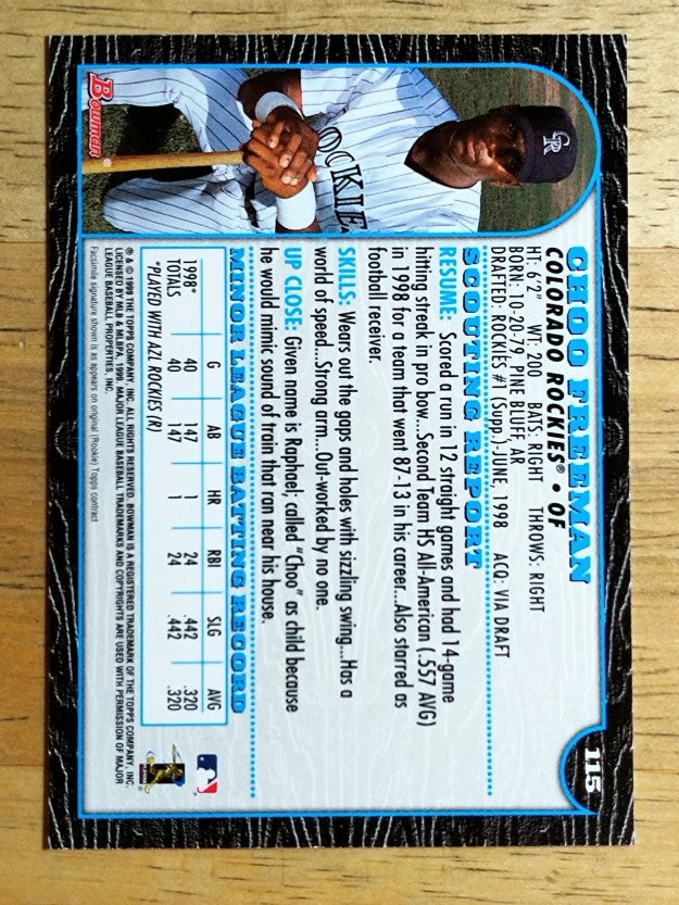1999 Bowman #115 Choo Freeman RC