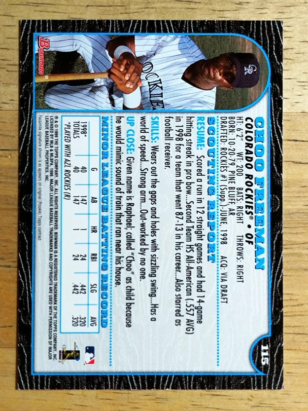 1999 Bowman #115 Choo Freeman RC