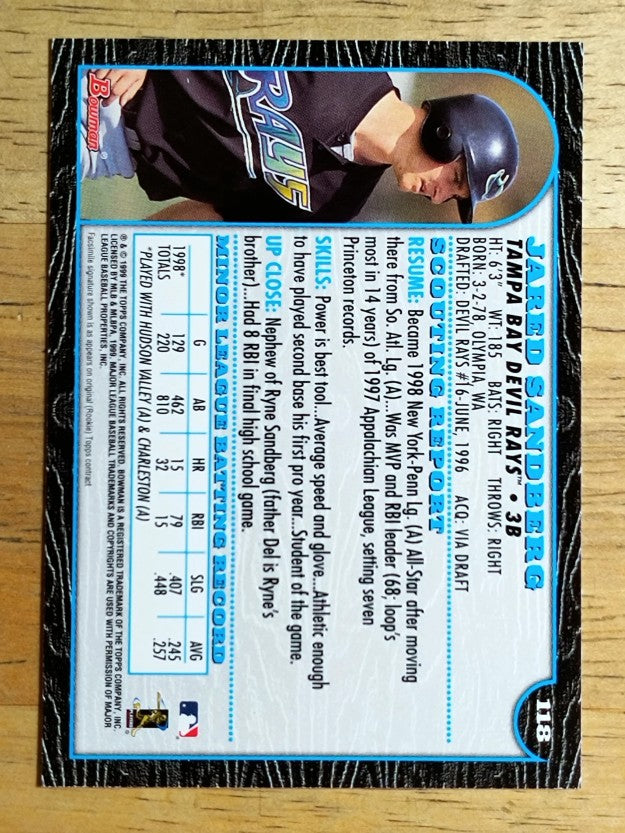 1999 Bowman #118 Jared Sandberg